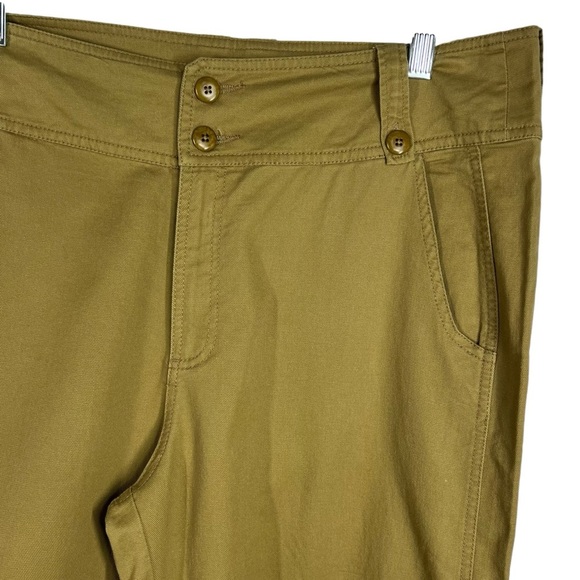 SUNDANCE Mustard Tan Petite 14 Plus Size Wide Leg Linen Crop Pants - Picture 2 of 7